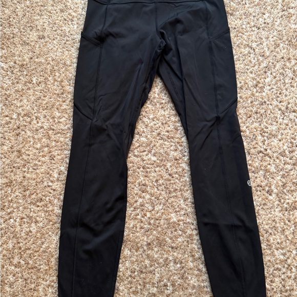 Lululemon Fast Free HR Thermal Tight 25" Pkts Cool Black Size 8 - Picture 1 of 6